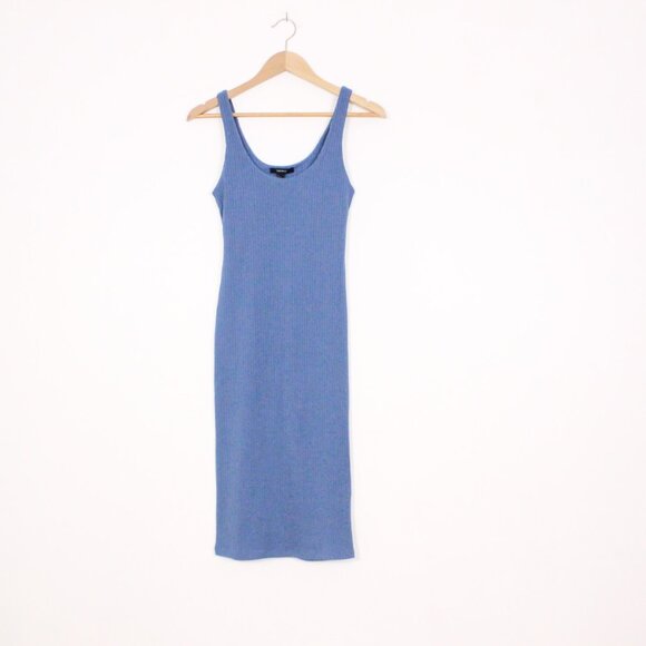 *Forever 21 Blue Ribbed Midi Dress - Picture 3 of 5